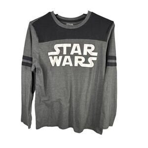 Star Wars long sleeve graphic T-shirt in black and heather charcoal gray Medium
